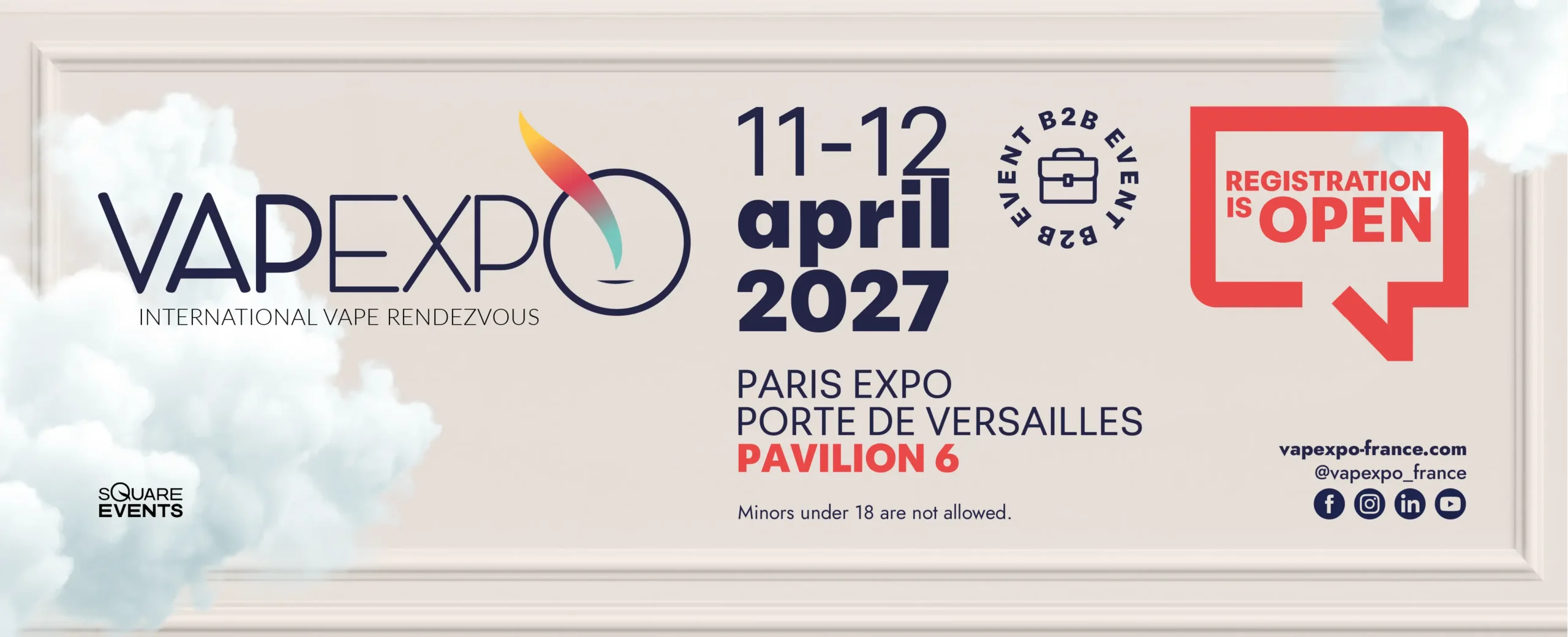 Vapexpo 2027 - Banniere web - inscription Exposants Paris