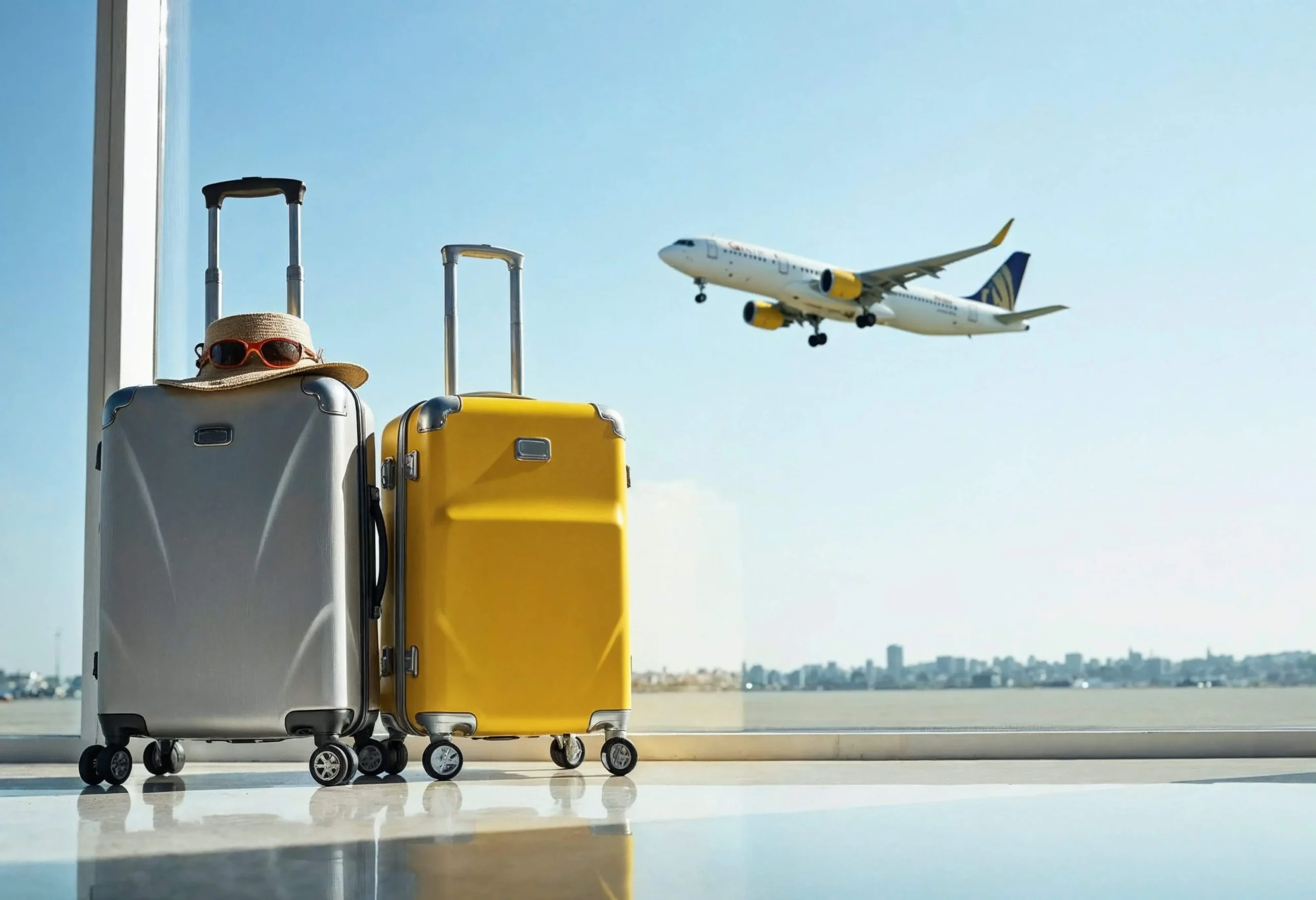 Valises de voyage dans un aéroport