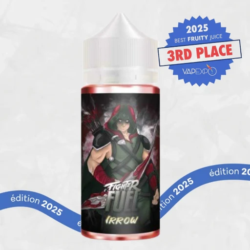 Fighter Fuel Irrow par Maison Fuel LCA, récompensé 3ème place catégorie fruité aux Vapexpo Awards 2025
