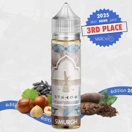 Flacon Simurgh de The Phenix Lab classé 3ème meilleur e-liquide classique à Vapexpo