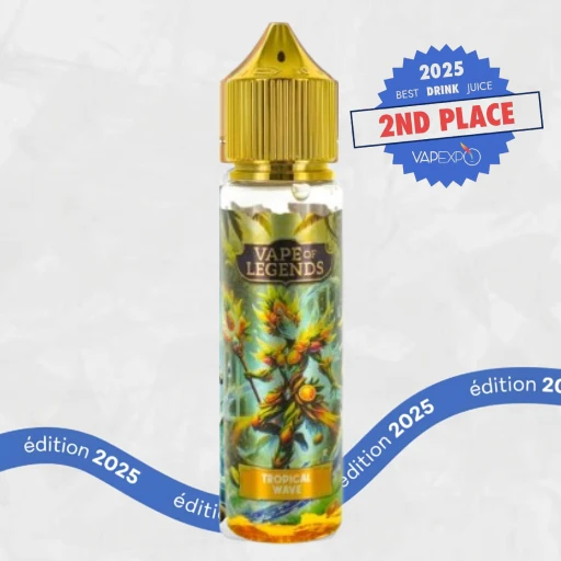 E-liquide Tropical Wave Levest sur la 2ème marche du podium boisson Vapexpo 2025