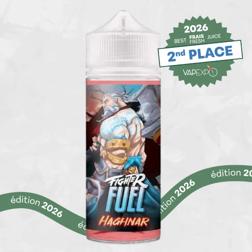 Haghnar e-liquid bottle by Maison Fuel, 2nd place winner best fresh e-liquid at Vapexpo Awards 2026